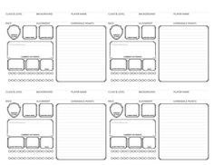 three page layouts with different shapes and sizes for each section in the storyboard