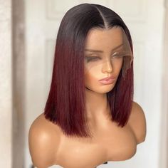 13x6 Lace Front Bob Wig T1B/99J Color Straight Silky Smooth Hair, Wig Straight, Bob Lace Front Wigs, Hair Tape, Brazilian Remy Hair, Burgundy Hair, Peruvian Hair, Closure Wig, Bob Wig