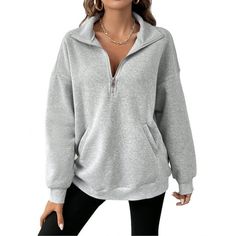 Product Details SHIBEVER Womens Oversized Sweatshirts Half Zip Pullover Long Sleeve Quarter Zip Hoodies Fall Clothes Category: women's sweatshirt women's pullover women's tops women's long sleeve sweatshirt women's v-neck zip sweatshirt women's loose pullover women's solid colour tops women's long sleeve shirt Clothing type: women's long-sleeved zip sweatshirt Thickness: moderate Shape: loose Neckline: zip V-neck Sleeve type: long sleeve Listing time: 2036 Size: S/M/L/XL/XXL Material: polyester Dropped Shoulder Sweatshirt, Zippered Sweater, Solid Clothes, Casual Sweaters, Casual Sweatshirt, Long Sleeve Pullover, Clothing Patterns, Plus Clothing, Sweatshirt Fashion