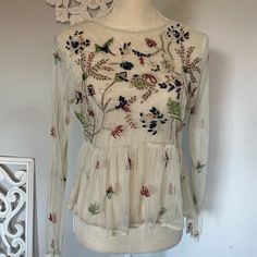 Never Worn Sheer Blouse I Bought From Zara! It Can Be Styled And Layered In So Many Ways! Message For Further Details! Fast Shipping Bundle & Save! Smoke Free/ Pet Free Home Beaded Designs, Sheer Blouse, Zara Tops, Cool Outfits, Top Blouse, Zara, Womens Tops, Pet, Women Shopping