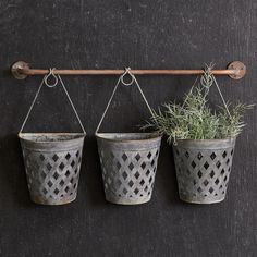 Half Round Open Weave Metal Wall Buckets Bucket Planters, Household Plants, Rustic Bar, Metal Bucket, Plate Racks, Rustic Materials, Diamond Weave, Rusty Metal, Metal Shop