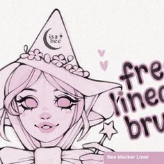 a drawing of a girl wearing a hat and bow tie with the words free kind of bridal