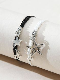 Collares Aesthetic, Dark Accessories, Bracelet Sets, Matching Jewelry, Couple Bracelets, String Bracelet, Cute Bracelets