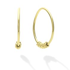 Smooth 18K gold accented with superfine Caviar beading form these timeless hoop earrings. Elegant Hoop Earrings With Gold Beads, Elegant Small Hoop Earrings With Gold Beads, Elegant Gold Beaded Hoop Jewelry, Engraved Items, Fall Shopping, Gold Accents, Beading, Gold Bracelet, 18k Gold