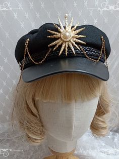 This price is for a hat only, others are not included.  The colors of gold, silver and bronze in the color options are the decoration colors on the hat Beret Hat Drawing, Beret Aesthetic, Self Care Schedule, Punk Hat, Interesting Accessories, Daily Self Care, Black Beret, Headpiece Accessories, Scarf Yarn