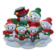 Snowman Family of 6 with Lantern Ornament Personalized Family Ornaments, Snowman Family, Old World Christmas Ornaments, Family Of 6, Family Ornaments, Family Of 5, Family Of Five, Family Christmas Ornaments, Old World Christmas