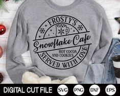 frosty's snowflake cafe svg cut file