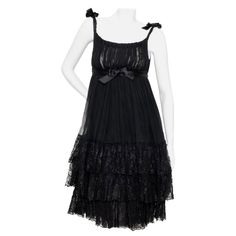 Check out this item from 1stdibs! Vintage Cristobal Balenciaga Haute Couture Babydoll Dress (1960s): https://www.1stdibs.com/id-v_20352642 1960s Babydoll Dress, Balenciaga Haute Couture, Cristobal Balenciaga, Lace Babydoll Dress, Cristóbal Balenciaga, Semi Sheer Top, Black Chiffon, Trend Report, Lace Babydoll