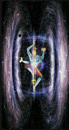 an artistic image of a woman dancing in space