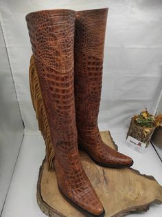 This is handmade genuine leather custom made cowboy style boots. Every size available. Custom made. İf you need wider calf size please let us know your calf circle from widest part. There is heel apx. 2.4 inches, 6 cm. Made with natural leather. There is zipper on back side of boots. Easy to wear. First class leather used. Very comfy. Handmade. We have doorto door express shipping service. İf you have any questions please contact with us. bemyboots.etsy.com Thank You Brown Country Style Moto Boots For Western-themed Events, Brown Western Heeled Boots For Western-themed Events, Western Leather Knee-high Boots For Ranch, Leather Western Knee-high Boots For Ranch, Western Style Brown Leather Knee-high Boots, Western Brown Leather Knee-high Boots, Western Brown Snip Toe Heeled Boots, Country Style Brown Moto Boots For Country Events, Brown Snip Toe Heeled Boots For Rodeo