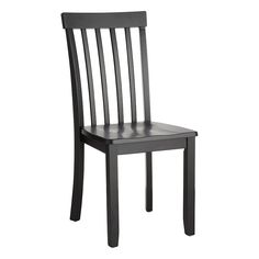 a black wooden chair against a white background