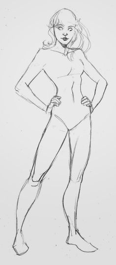 a drawing of a woman in tight pants