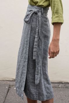 Linen Skirt Midi, Linen Wrap Skirt, Skirt Diy, Skirt Linen, Skirt With Belt, Diy Vetement, Womens Skirts, Skirt Midi, Linen Skirt