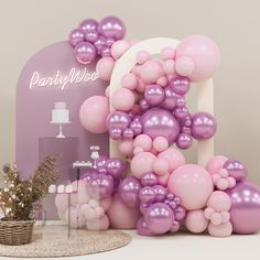 balloons are arranged in the shape of letters and numbers