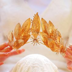 PRICES MAY VARY. Gold leaf headband are made of big gold leaf and crystal.It's beautiful and elegant. Bridal leaves hair accessories size is xx inches.One size fit for women. Goddess boho headpiece with a hair comb on both side, it can be well fixed in your hair, not easy to slip. Costume crown is perfect for women and girls in the wedding，party，costume cosplay and festival ocassion ect. Vintage gold headbands ould be an exquisite gift to give to friends, family, or yourself for your birthday, w Sun Goddess Headpiece, Laurel Crown Aesthetic, Grecian Photoshoot, Aphrodite Headpiece, Earth Crown, Season Costumes, Sunburst Crown, Grecian Headpiece, Women Goddess