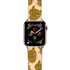 an apple watch with leopards on it