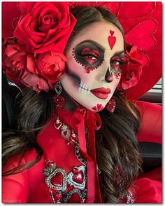 Dia De Los Muertos Face Paint Ideas, Dia De Los Muertos Makeup Ideas, Dia Los Muertos Makeup, Candy Skull Makeup, Catrina Costume, Catrina Makeup, Muertos Makeup