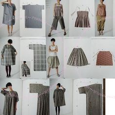 many different pictures of women's clothing and clothes