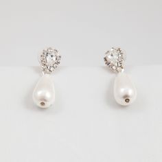 Jasmine Back Charm Sale Soho Style Sparkling Pearl Earrings For Wedding, Classic Pearl Embellished Bridal Earrings For Parties, Elegant Silver Earrings For Prom, Elegant Silver Jewelry For Prom, Elegant Crystal Embellished Bridal Accessories For Formal Events, Elegant Silver Bridal Accessories For Prom, Elegant Pearl Earrings With Sparkling Stones For Party, Dainty Teardrop Bridal Earrings For Party, Soho Style