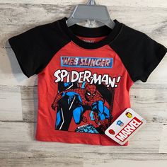 Brand New With Tag Spiderman Shirt Size 12 Months Spiderman Shirt, Baby Pjs, Baby Boy Or Girl, Future Baby, Baby Fever, Baby Clothing, Kids Shirts, 12 Months, New Color