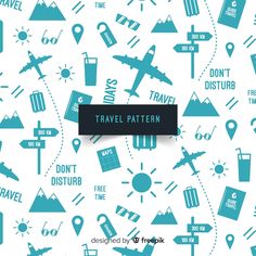 travel pattern in blue and white with the words, don't disturb on it