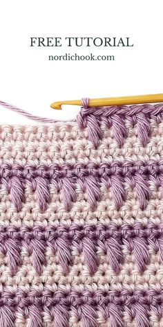 the crochet stitch is being worked on