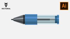 an image of a blue and black pencil