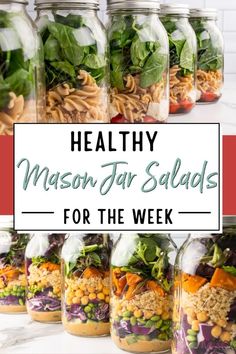 mason jar salads with text overlay healthy mason jar salads for the week