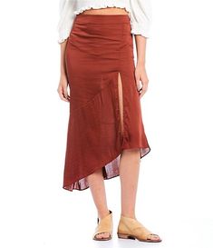 Women's Skirts | Dillard's Lined Midi Wrap Skirt For Night Out, Asymmetrical Lined Skirt For Day Out, Chic Asymmetrical Skirt For Brunch, Chic Asymmetrical Relaxed Skirt, Asymmetrical Lined Wrap Skirt For Brunch, Asymmetrical Wrap Skirt With Lining For Brunch, Chic Asymmetrical Relaxed Mini Skirt, Chic Asymmetrical Mini Skirt With Relaxed Fit, Relaxed Pencil Skirt For Brunch