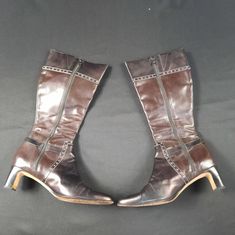 In Great Shape Does Have Some Wear On Bottoms But Still Lot Left. Size 10m Heel Hight Is 2 Inches. Photos Are Of The Actual Item That You Will Receive. Any Questions Message Me. Thank You For Looking. P58 Leather Boots Heels, Taos, Studded Leather, Silver Studs, Shoes Heels Boots, Brighton, Shoes Women Heels, Leather Boots, Heeled Boots