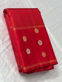 Bridal Collection Red Color Pure Kanchipuram Silk Saree | Indian Traditional Ethnic Saree | Wedding or Party Wear Saree | Handwoven Gift Saree for Her Product Details : Saree Type : Pure Kanchipuram Silk Saree Golden Zari, Silk Mark Certified Blouse Piece : Yes (Un-Stitched) Saree Length : 5.5 Meters Blouse Piece Length : 80 cm Saree Weight : 0.9 kg Saree Fabric : Pure Kanchipuram Silk  Color : As shown in the picture Work : weaving Pattern : designer Occasion: Party Wear, Formal Wear, Festival Red Paithani Silk Pre-draped Saree For Puja, Red Tussar Silk Pre-draped Saree With Motifs, Red Handloom Lehenga For Navratri, Ceremonial Blouse With Traditional Patterns For Navratri, Red Handloom Lehenga For Puja, Handloom Red Lehenga For Puja, Red Bollywood Handloom Lehenga, Red Churidar With Zari Work For Traditional Ceremonies, Red Saree With Pallu For Puja