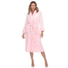 Irresistibly soft to the touch, this women's White Mark midi robe delivers cozy comfort. Perfect for lounging and layering over sleepwear, this robe features an adjustable self-tie belt and functional side pockets. Features: material is 100 percent polyester, easy fit, tie waist, perfect gift, 2 pockets. Available in both missy and plus size. Size: large/x large. Color: pink. Gender: female. Age Group: adult. Pattern: Solid. Winter Pink Sleepwear For Relaxation, Soft Pink Sleepwear For Relaxation, Comfortable Pink Sleepwear With Soft Texture, Soft Pink Sleepwear For Lounging, Soft Pink Sleepwear, Pink Soft Texture Sleepwear, Cozy Pink Sleepwear For Relaxation, Cozy Pink Sleepwear, Pink Super Soft Sleepwear For Sleepover