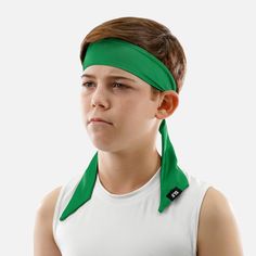 Unleash your child's inner warrior with the Hue Green Kids Ninja Headband, expertly designed to keep them dry and stylish during intense play. This headband is not just a fashion statement; it provides a reliable barrier against sweat, ensuring that they can focus on their game without distractions. Crafted from a silky blend of 80% polyester and 20% spandex, it offers a comfortable and secure fit that adapts to your child's movements. The unique ninja style features ends that elegantly fall to Casual Sports Headband One Size Fits Most, Breathable Casual Bandana One Size Fits Most, Casual Stretch Headband With Sweatband, Casual Sports Headband, Casual Stretch Headband For Sports, Casual Sports Event Headband, Casual Headband With Sweatband For Sports, Casual Headband With Cotton Sweatband, Breathable Casual Bandana