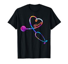 a t - shirt that says nurse with a stethoscope in the shape of a heart