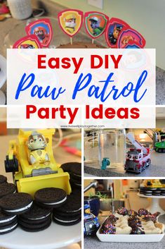 easy diy pav patrol party ideas for boys and girls with free printables