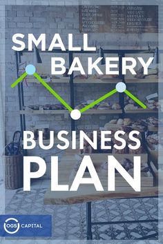 the small bakery business plan is displayed in front of a brick wall with shelves filled with pastries