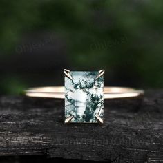 Small Simple Engagement Rings, Agate Wedding Ring, Rose Gold Moissanite Ring, Engagement Ring Gold, Moss Agate Engagement Ring, Blue Topaz Engagement Ring, Rutilated Quartz Ring, Green Moss Agate, Agate Engagement Ring