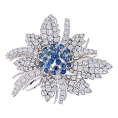 Formal Sapphire Diamond Brooches, Formal Sapphire Diamond Brooch, Fine Jewelry Diamond Multi-stone Brooch, Diamond Multi-stone Brooches In Fine Jewelry Style, Fine Jewelry Diamond Multi-stone Brooches, Multi-stone Diamond Brooches, Argentium Silver Jewelry, Blue Sapphire Necklace, Diamond Bows