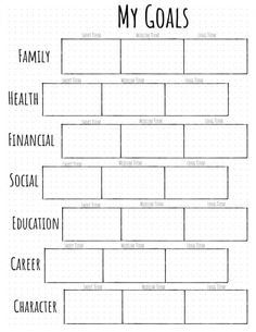 a family tree with the words'my goals'in black and white on it