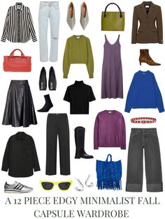 A 12 Piece Edgy Minimalist Fall Capsule Wardrobe - livelovesara Fun Capsule Wardrobe, Edgy Capsule Wardrobe, Edgy Minimalist, Black Denim Shirt, Barbie Wardrobe, Capsule Wardrobe Ideas, Lit Outfits, Small Wardrobe, Capsule Closet