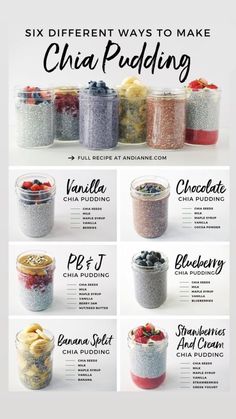 six different ways to make chia pudding