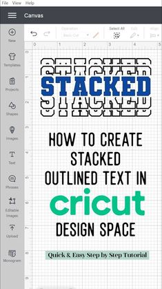 an image of a book cover with the title, how to create stacked outline text in cricut design space