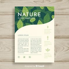 a brochure with green leaves on the front and back cover, for nature flyers