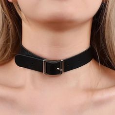 This Unique Piece Is A Wonderful Addition To Your Wardrobe And Your Style; Sure To Get Lots Of Compliments! Grumen00t00m02v Belt Choker, Shameless Dr, Choker Outfit, Oktoberfest Woman, Punk Choker, Gothic Choker Necklace, Aries Necklace, Leather Choker Collars, Silhouette Necklace