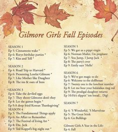 an autumn poem with the words,'gimme girls fall episodes'on it