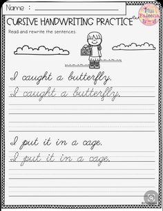 handwriting practice worksheet for kids