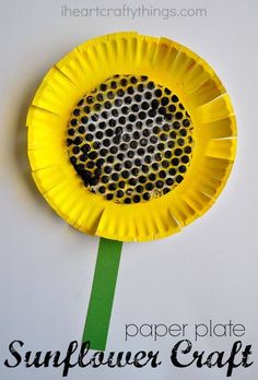 a paper plate sunflower craft is shown