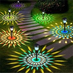 Rainbow Garden Solar Lights Solar Patio Lights, Solar Powered Outdoor Lights, Solar Path Lights, Rainbow Garden, Solar Pathway Lights, Outdoor Landscape Lighting, Pathway Lighting, Path Lights, Solar Garden