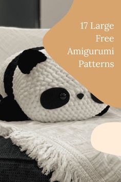 Knitted toys Giant Panda Crochet Pattern, Amigurumi With Chunky Yarn, Free Panda Amigurumi Pattern, Bulky Amigurumi, Large Crochet Plushies Pattern Free, Chunky Yarn Amigurumi Free Pattern, Crochet Squishmallow Pattern Free, One Color Crochet Projects, Panda Amigurumi Free Pattern