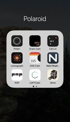 an iphone screen with the text polaroid on it and icons in russian, english and spanish